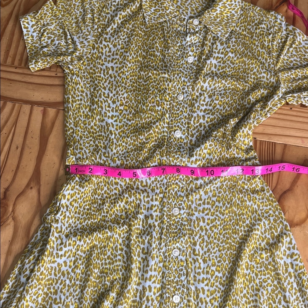 Diane Von Furstenberg Green/Yellow Leopard Print Dress - Picture 9 of 10